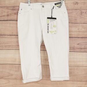 New! D. Jeans Recycled Twill High Waist Capri Jeans Womens 10 White Stretch